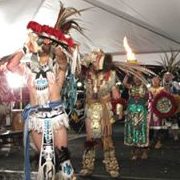 photo of Native American performers in traditional clothing